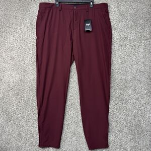 Waggle Golf Pants Mens 40x32 Greenside Jogger Merlot Red Maroon Ankle Zip‎ New